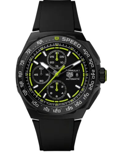 Tag Heuer Formula 1 Chronograph Automatic Black Dial Rubber Strap Men's Watch CBZ2086.FT8098 CBZ2086FT8098 (black, arb26806)