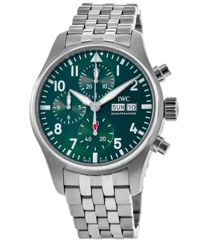 Brand New Authentic IWC Pilot's Chronograph IW388104 Green Dial Steel Men's Watch (green, arb11860)