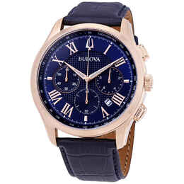 Bulova Classic Chronograph Blue Dial Mens Watch 97b170