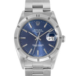Pre-owned Rolex Oyster Perpetual Date Automatic Chronometer Blue Dial Mens Watch 15210 blso