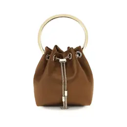 Jimmy Choo Brown Silk Shoulder Bag jij000181779bronzelighbb
