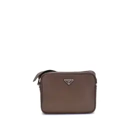 Prada Brown Calf Leather Bos Taurus Shoulder Bag pr2vh189vooo2bbef0038bb