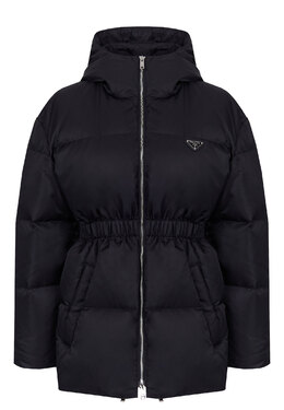 PRADA: Чёрный пуховик 