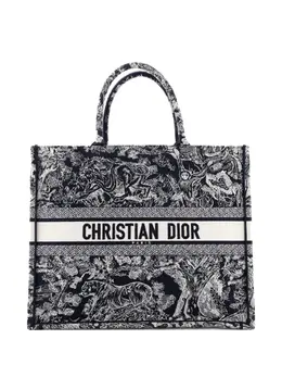 Christian Dior Book Embroidered Canvas Large tote bag 32493605