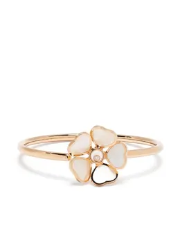 Chopard 18kt rose gold Happy Hearts flower pearl bangle 18400442