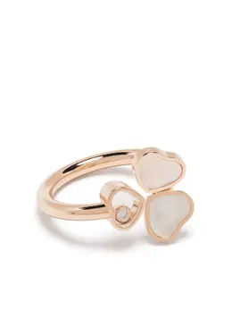 Chopard 18kt rose gold Happy Hearts Wings diamond and mother-of-pearl ring 16521700