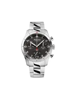 Alpina Startimer Pilot Chronograph Big Date Quartz Watch, 41mm, Movement: Stainless Steel, Dial: Blue Arabic, Crystal: Sapphire, Hands: Arrow