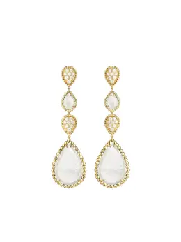 Boucheron 18k yellow gold Serpent Bohème mother-of-pearl and diamond earrings 24462866