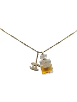 Chanel 2004 Gold Plated CC No.5 Perfume Bottle Pendant Necklace costume necklace 32420918