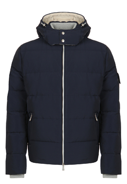 ELEVENTY: Синий пуховик 