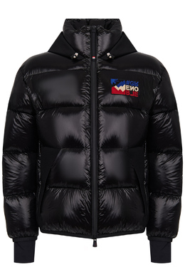 MONCLER: Чёрный пуховик 
