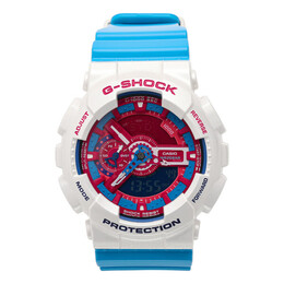 Часы Casio G-Shock Analog-Digital 'White', синий ga-110ac-7a | blue/white