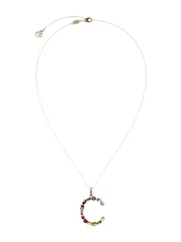 Dolce & Gabbana 18kt yellow gold initial C gemstone necklace 15960431