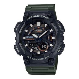 Часы Casio G Shock Sports Waterproof Mens BlackGreen Analog/Digital Combo, зеленый aeq-110w-3a | blackgreen