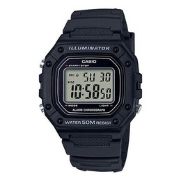 Часы Casio G Shock Waterproof Unisex Mens Black Digital, черный w-218h-1a | black