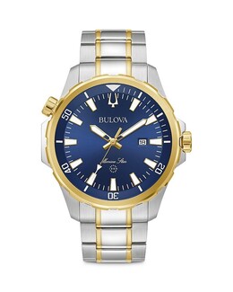 Часы Bulova Marine Star, 43 мм, синий 4324125 | blue/gold