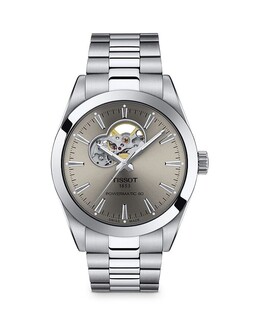 Часы Gentleman Powermatic 80 с открытым сердцем 40 мм Tissot 4549049 | gray/silver