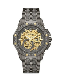 Хрустальные часы Bulova Octava, 42 мм 4324123 | gold/black