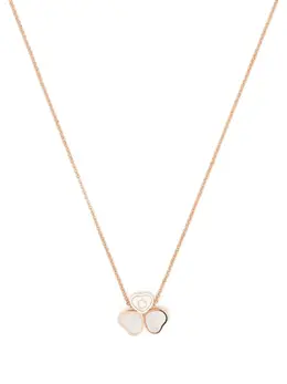 Chopard 18kt rose gold Happy Hearts Wings diamond and mother-of-pearl pendant necklace 16521560