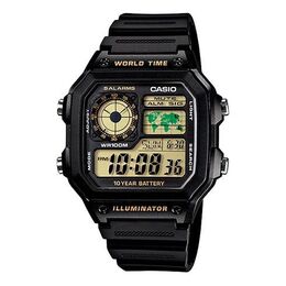 Часы Casio G Shock Waterproof Mens Black Digital, черный ae-1200wh-1b | black