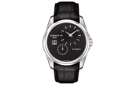 Коллекция Kutu Автоматический механический механизм Мужские часы Черный циферблат Корпус из нержавеющей стали Кожаный ремешок Tissot t035.428.16.051.00