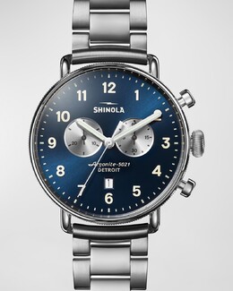 Мужские часы Canfield Chrono с браслетом, 43 мм Shinola, цвет Midnight Blue prod269960062 | midnight blue