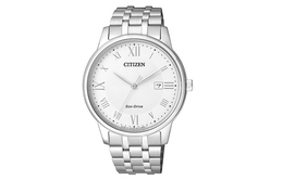 Citizen Часы Light Powered Quartz Movement Stainless Steel Strap Watch Men's Watch Silver Dial, White bm6970-52a | white