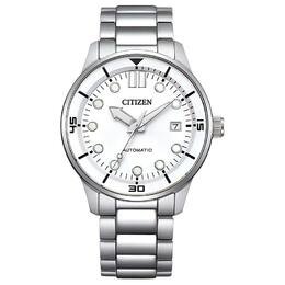 Citizen Часы Mechanical Watch Series Mechanical Movement Stainless Steel Strap Watch 40mm Men's Watch White Dial, White Dial nj0191-83a | white dial