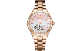 Citizen Часы Automatic Mechanical Movement Stainless Steel Strap Watch Women's Watch Pink Watch Dial pc1017-61y
