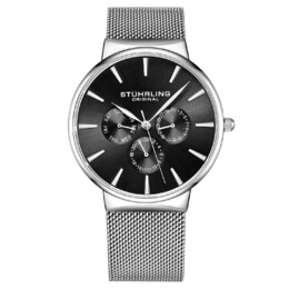 Stuhrling Спортивные кварцевые часы Monaco, диаметр 39 мм, с браслетом из нержавеющей стали STÜHRLING Original, черный m190638090136 | black