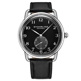 Stuhrling Классические часы Decor Quartz 41 мм с кожаным ремешком STÜHRLING Original, черный m847988032599 | black