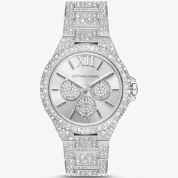 Часы наручные Michael Kors Oversized Camille Pavé Silver-Tone, серебристый mk6957 | silver