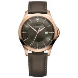 Victorinox Swiss Army Alliance кварцевые мужские часы с серым циферблатом и кожаным ремешком 241908, серый 7876924833852 | grey