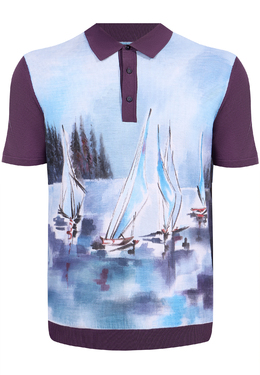 BERTOLO: Фиолетовое поло 