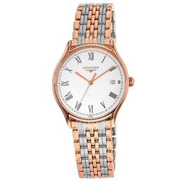 Мужские часы Longines Lyre Quartz с белым циферблатом из розового золота и PVD-покрытием из стали L4.859.1.11.7 7887018983484 | white