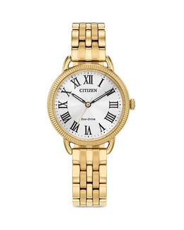 Часы Eco Classic с браслетом из нержавеющей стали, 29 мм Citizen, цвет White 4900969 | white/gold