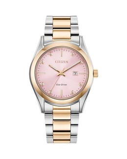 Роскошные часы Eco-Drive Sport, 33 мм Citizen, цвет Pink 4924013 | pink/two-tone