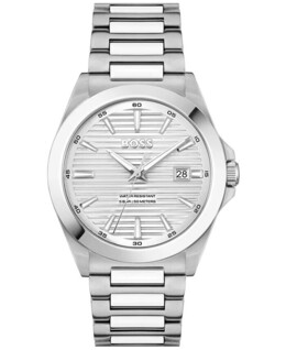 Мужские кварцевые часы Strike с базовым календарем из нержавеющей стали, 41 мм Hugo Boss, серебро 19441590 | silver-tone