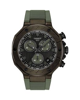 T-Race Quartz Chronograph, 45 мм Tissot, зеленый 5390091 | black/green