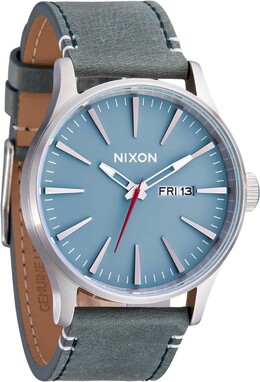 Часы Sentry Leather Nixon, цвет Silver/Dusty Blue/Dark Forest 8277548 | silver/dusty blue/dark forest