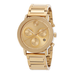 Movado Evolution Chronograph Quartz Gold Dial Mens Watch 3600811