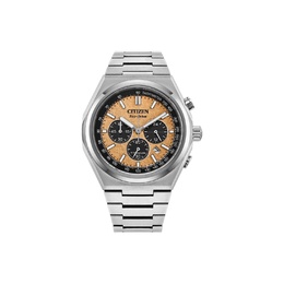 Citizen Часы Light Powered Quartz Movement Super Titanium Strap Watch 42.5mm Men's Watch Orange Watch Dial, Orange Watch Dial ca4610-85z | orange watch dial
