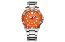 Citizen Часы Mechanical Movement Stainless Steel Strap Watch Men's Watch Silver Dial, Never Night Orange nj0128-80x | never night orange