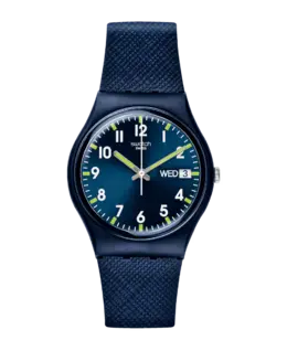 Синие часы Sir с синим ремешком из материала биологического происхождения Swatch 7610522867765 | azul