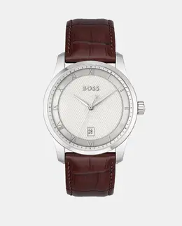 Принцип 1514114 Коричневые кожаные мужские часы Hugo Boss 7613272566940 | marrón