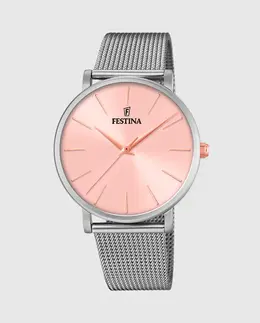 F20475/2 Женские часы Boyfriend из серебряной стали Festina, серебрянный 8430622743108 | plata