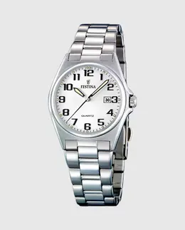 Женские часы F16375/9 Acero Classico в серебристой стали Festina, серебряный 23925 | plata