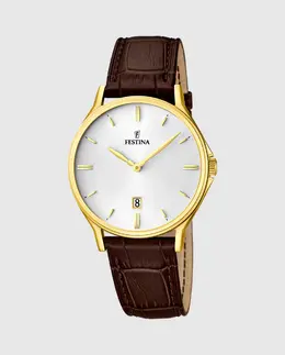 Мужские часы F16747/1 Классический коричневый кожаный ремешок Festina 8430622594175 | marrón