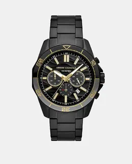 Черные стальные мужские часы с хронографом AX1963 Armani Exchange 4064092295238 | negro