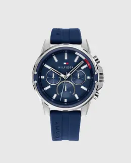 Многофункциональные синие силиконовые мужские часы Tommy Hilfiger 1791791, синий 1010664405940 | azul